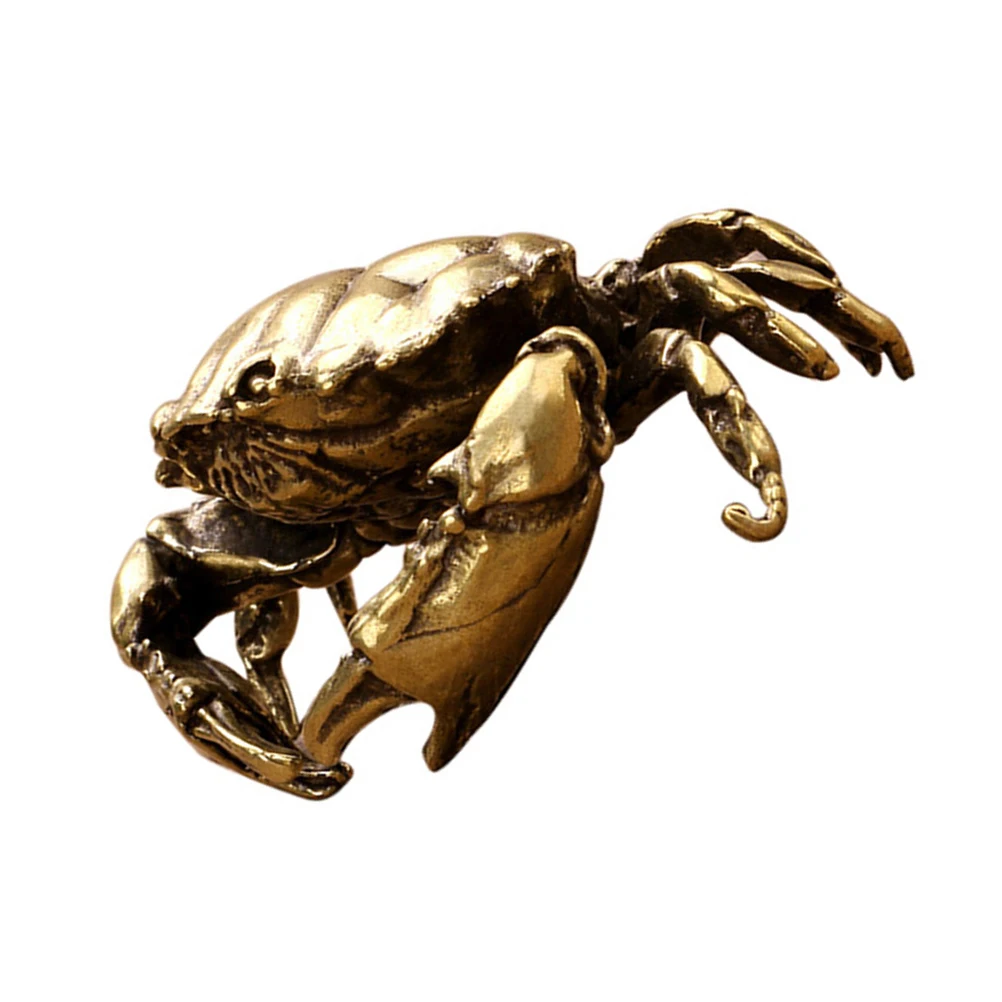 

1pc Brass Crab Delicate Decoration Vivid Craft Vivid Crab Craft Home Office Decor Desktop Ornament Golden Miniature