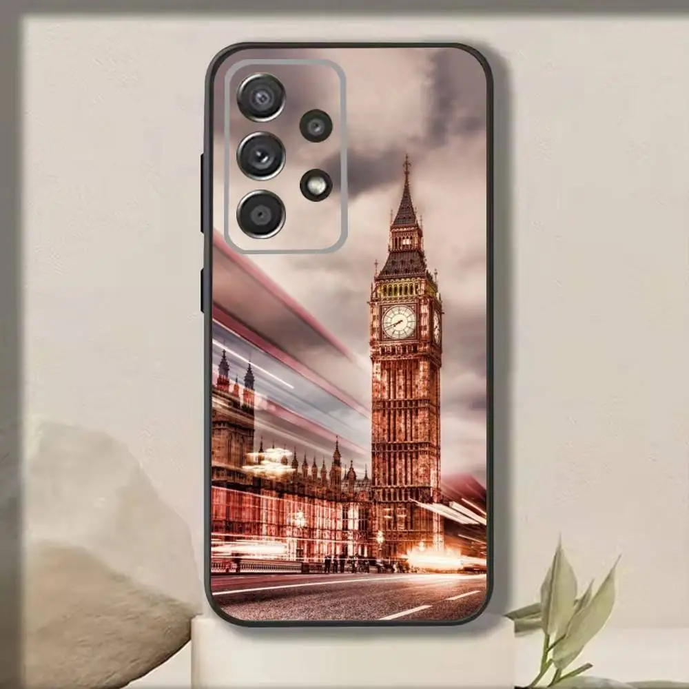 L-London Bus England Big Ben  Phone Case For Samsung S25,S24,S21,S22,S23,S30,Ultra,S20,Plus,Fe,Note,10,9,5G Black Cover