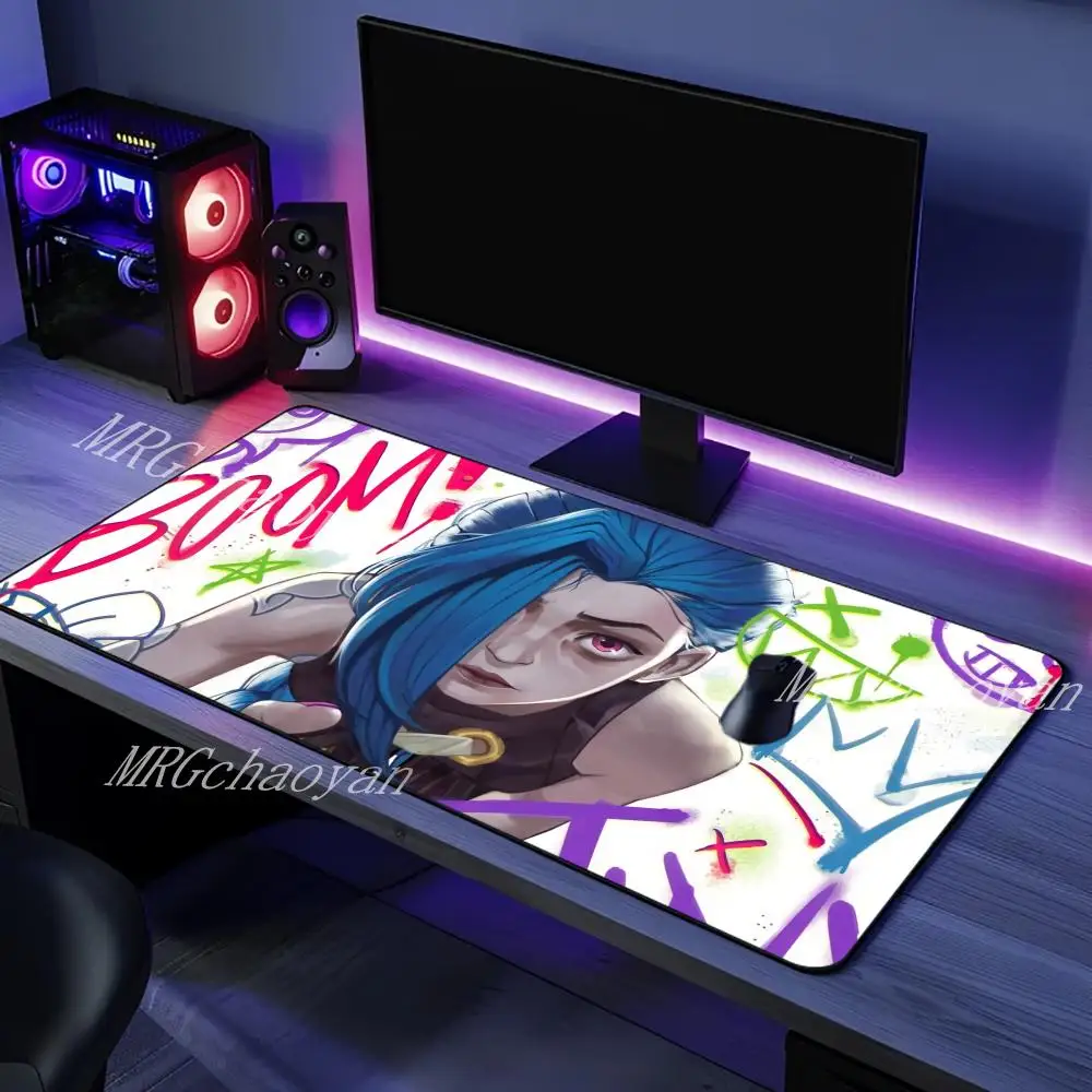 

Jinx Anime Gaming Mouse Pad Large Computer Office Game Table Mats XXL 60x120 Rubber Anti-slip Keyboard Mousepads Long Desk Pads