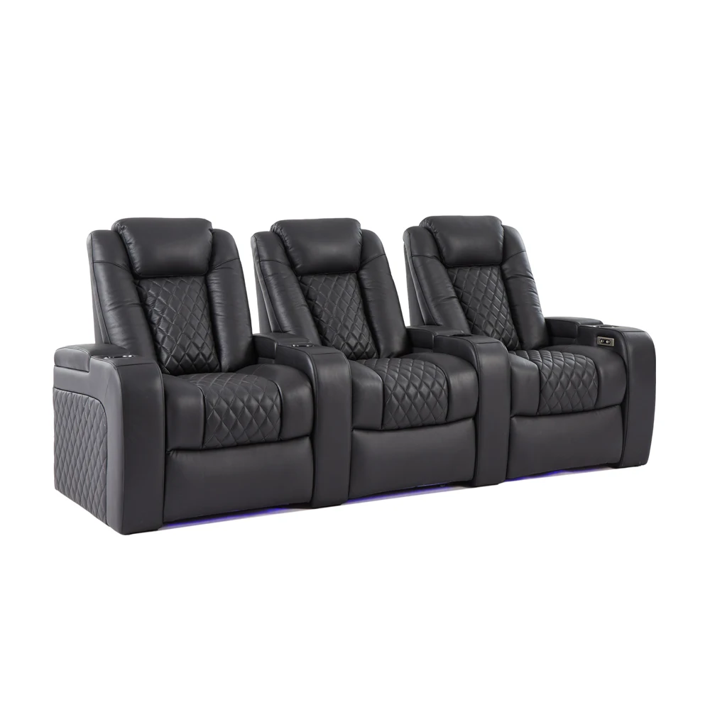 Direct Sale Comfortable 2-seater 3-seater Home Theater Recliner With LED Light Living Room Home Theater Cinema Sofa