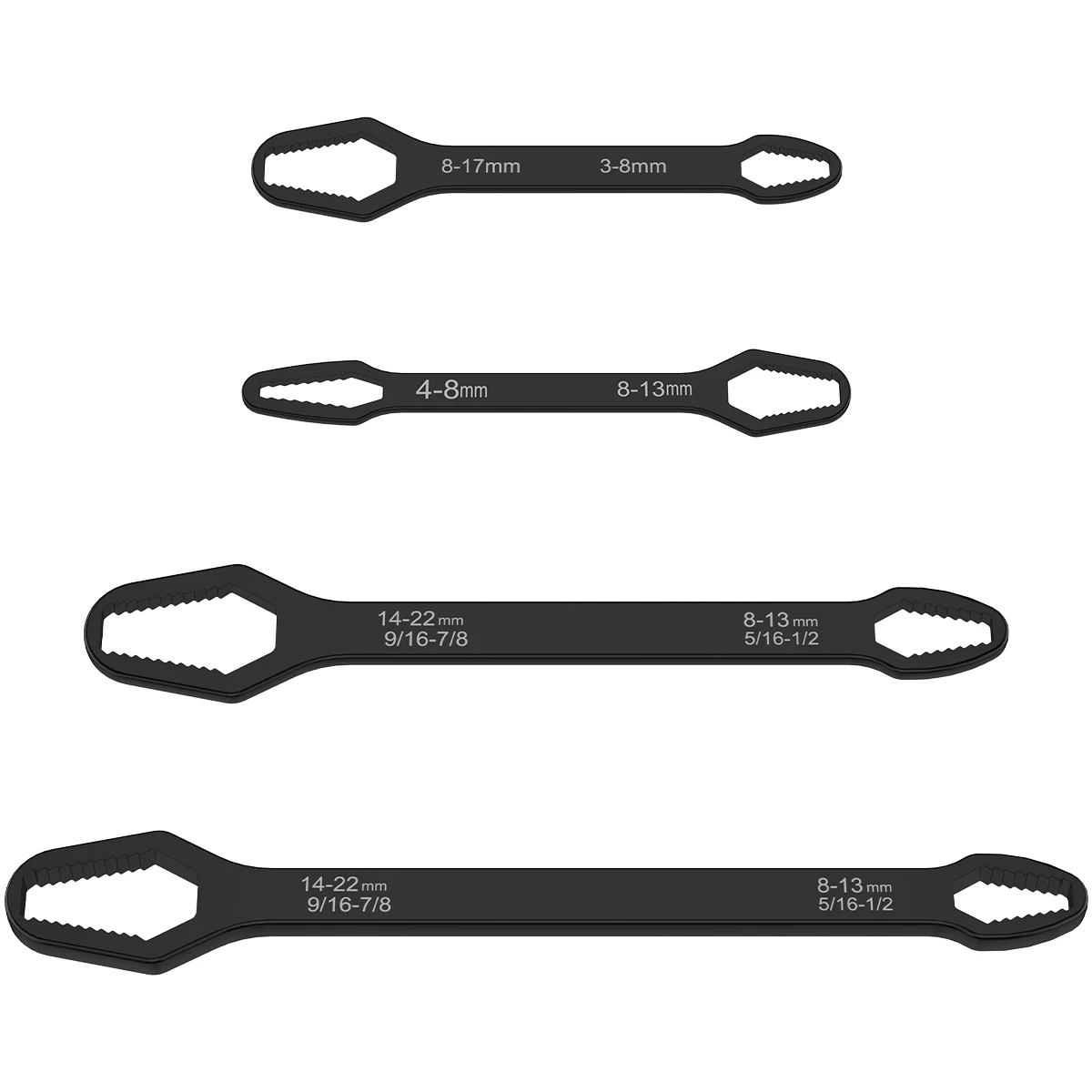 Set di chiavi multifunzionali universali da 4 pezzi Chiave a doppia testa regolabile Chiave autoserrante Utensili manuali per dadi da 3 mm-22 mm