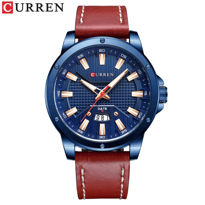 Curren 8376 Men's Watch Waterproof Quartz Watch Fashion Leather-Belt Watch Business Calendar Men's Watch