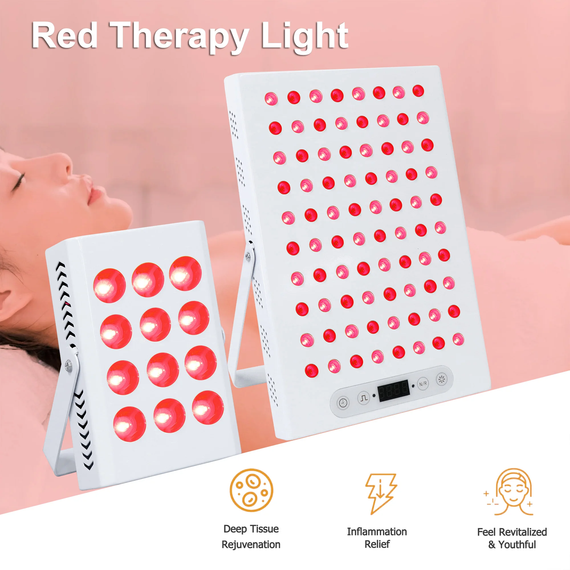 Dual Chip LED Red Light Therapy แผงโคมไฟ Facial Anti-Aging Skin Care เครื่องมือความงามสําหรับ Body Pain Relief กายภาพบําบัด