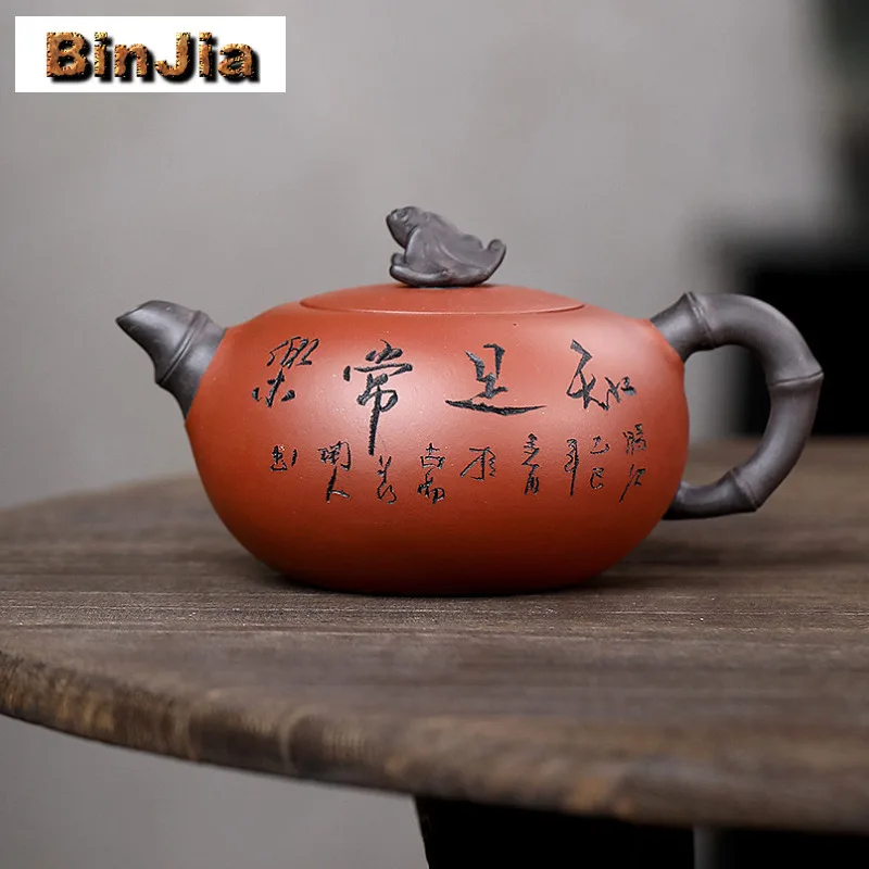 

350 мл креативные чайники из фиолетовой глины Исин, горшок ручной работы, чайник из необработанной руды, прозрачная вода, грязь с фильтром, чайный сервиз Цзыша, украшения, ремесло