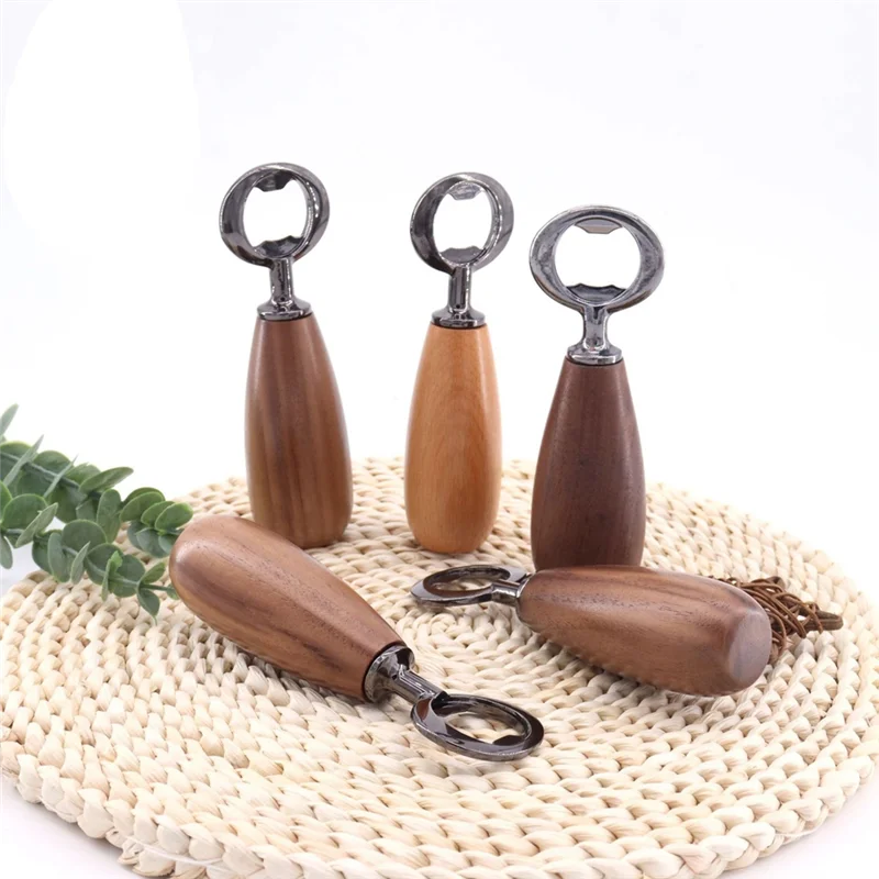 

BHBD-Beer Bottle Opener With Wood Handle, Drink Cap Lid Beer Bottle Opener Kitchen Tools