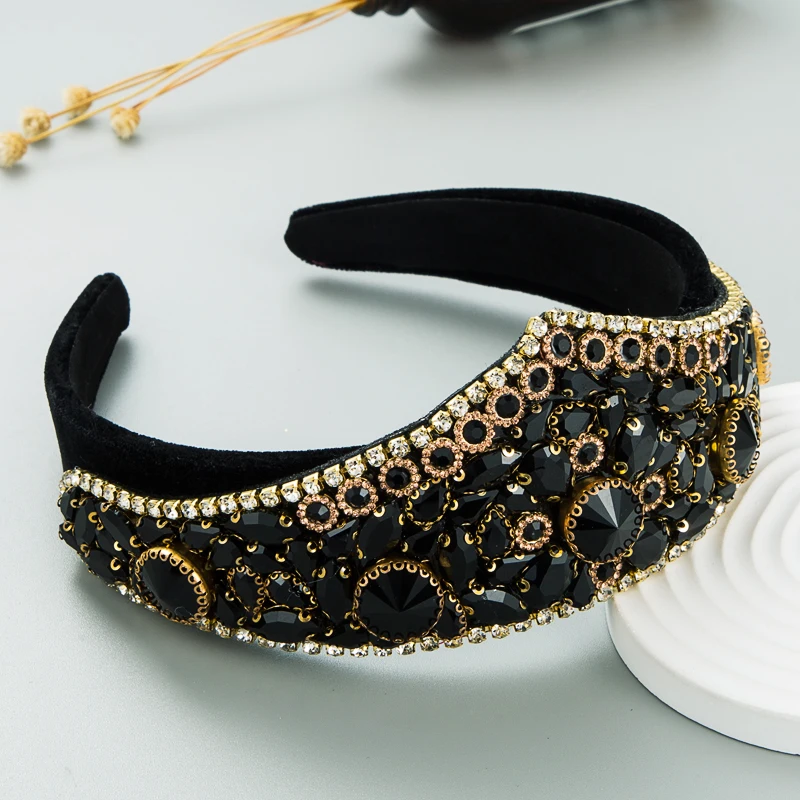 New Headband Baroque Retro Exaggerated High Head Top Korean Wide Edge Hair Accessories Headband