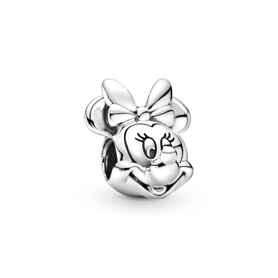 2026New Disney Mickey and Minnie Charm Beads Pendant Fit Original Snake Silver Bracelet Necklace Beads For Diy Jewelry Women Gif view 5