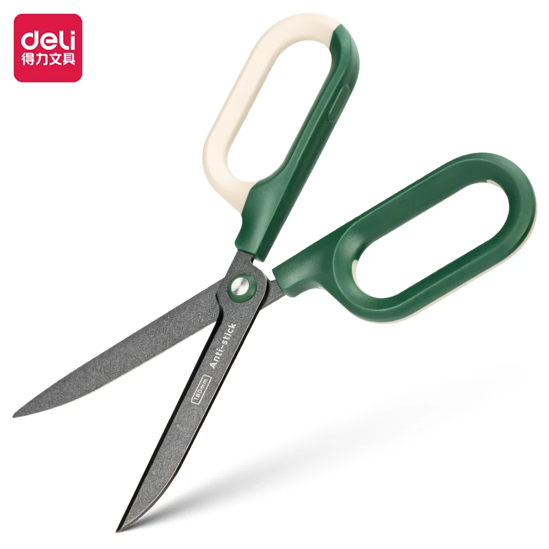 Deli 180mm Scissors Anti Stick Anti Rust Office Home Scissors Stainless Steel Tailoring Scissors For School Tool Supplies 1pcs