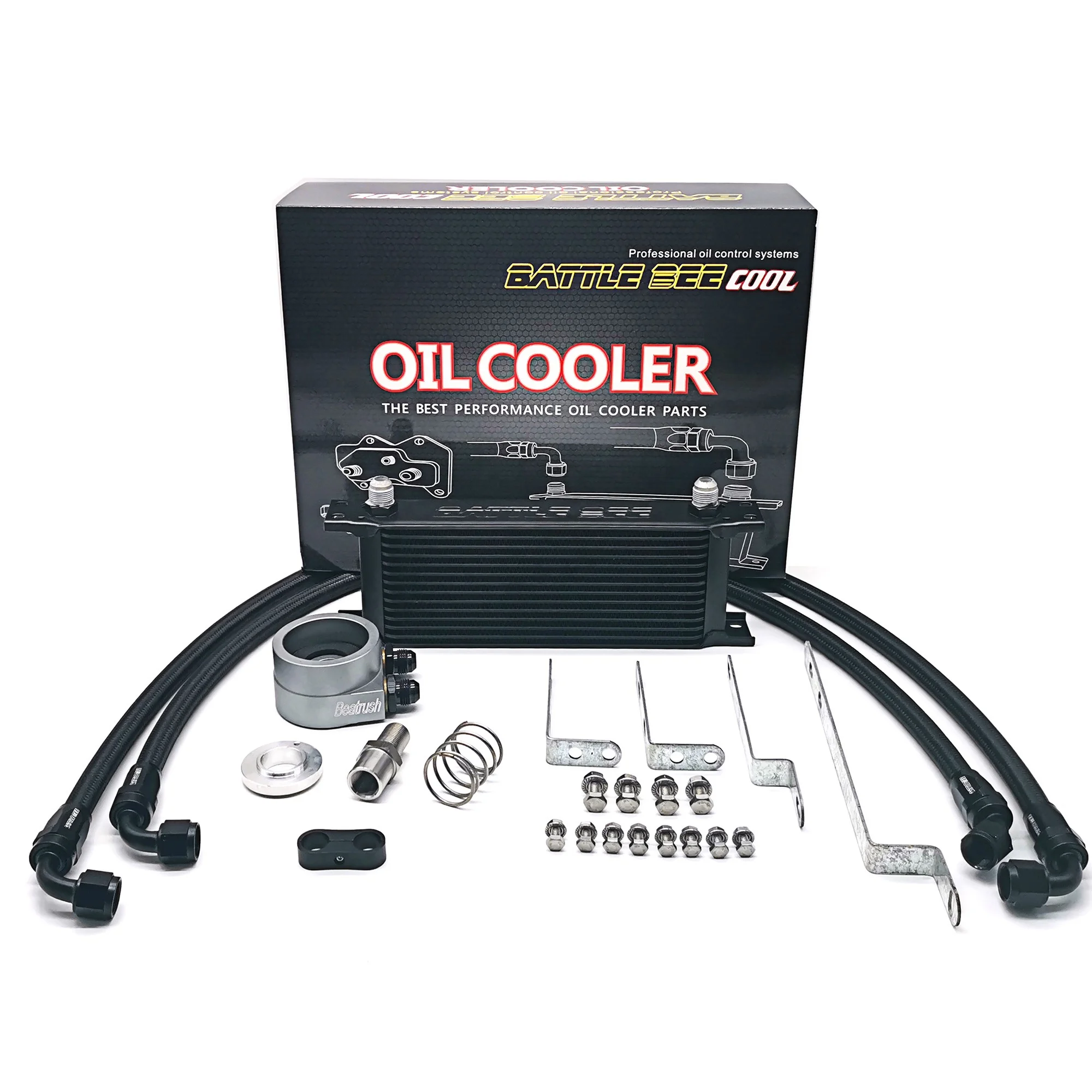 Modified car engine black variable speed thermostat radiator oil cooler kit for  EA111custom