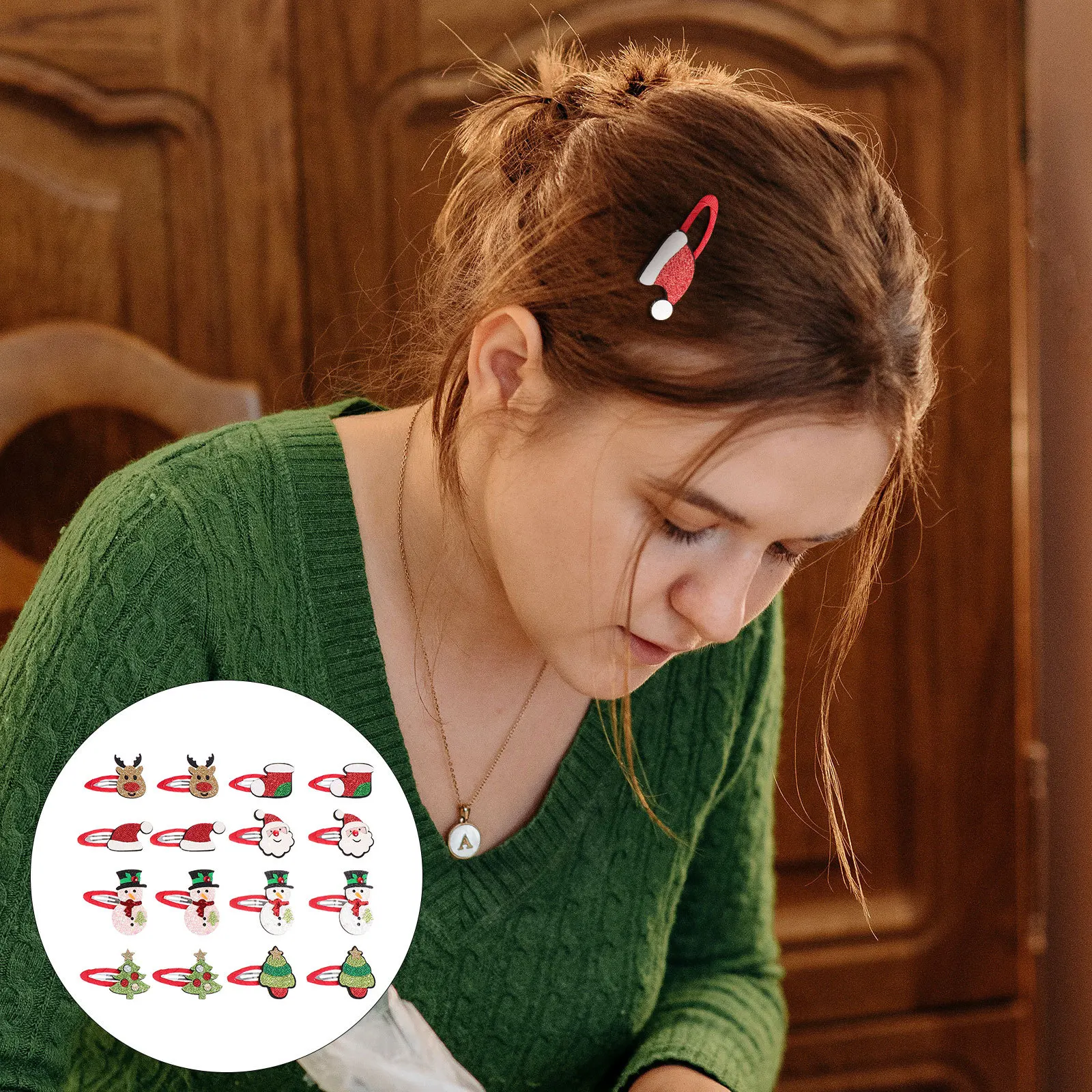 

16 шт., рождественские заколки для волос, заколки для волос для маленьких девочек, прочные рождественские заколки, аксессуары для волос, праздничный подарок, рождественские заколки