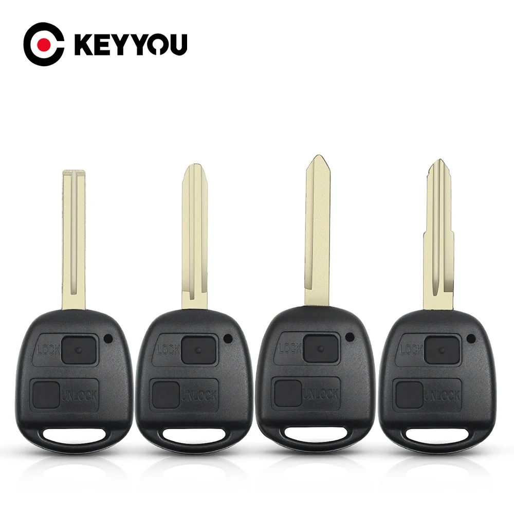 KEYYOU 2BT TOY41/TOY43/TOY47/TOY48 Remote Car Key Fob Case Shell for Toyota Camry Rav4 Corolla Prado Yaris Tarago Cruiser Land