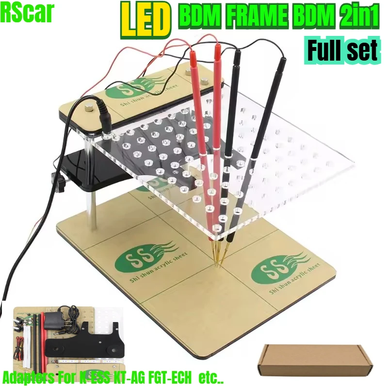 BEST Full Set Metal LED BDM Frame With 4 Probe Pens BDM Probes FORKTM Work For KE-SS KT-AG LED BDM Frame LED ECU Programmer Tool