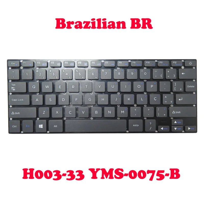 C=For Laptop Grey Keyboard  Positivo Motion Q232A Motion Plus Q432A H003-51 YMS-0075-F Brazil BR NO Frame Blue Mark