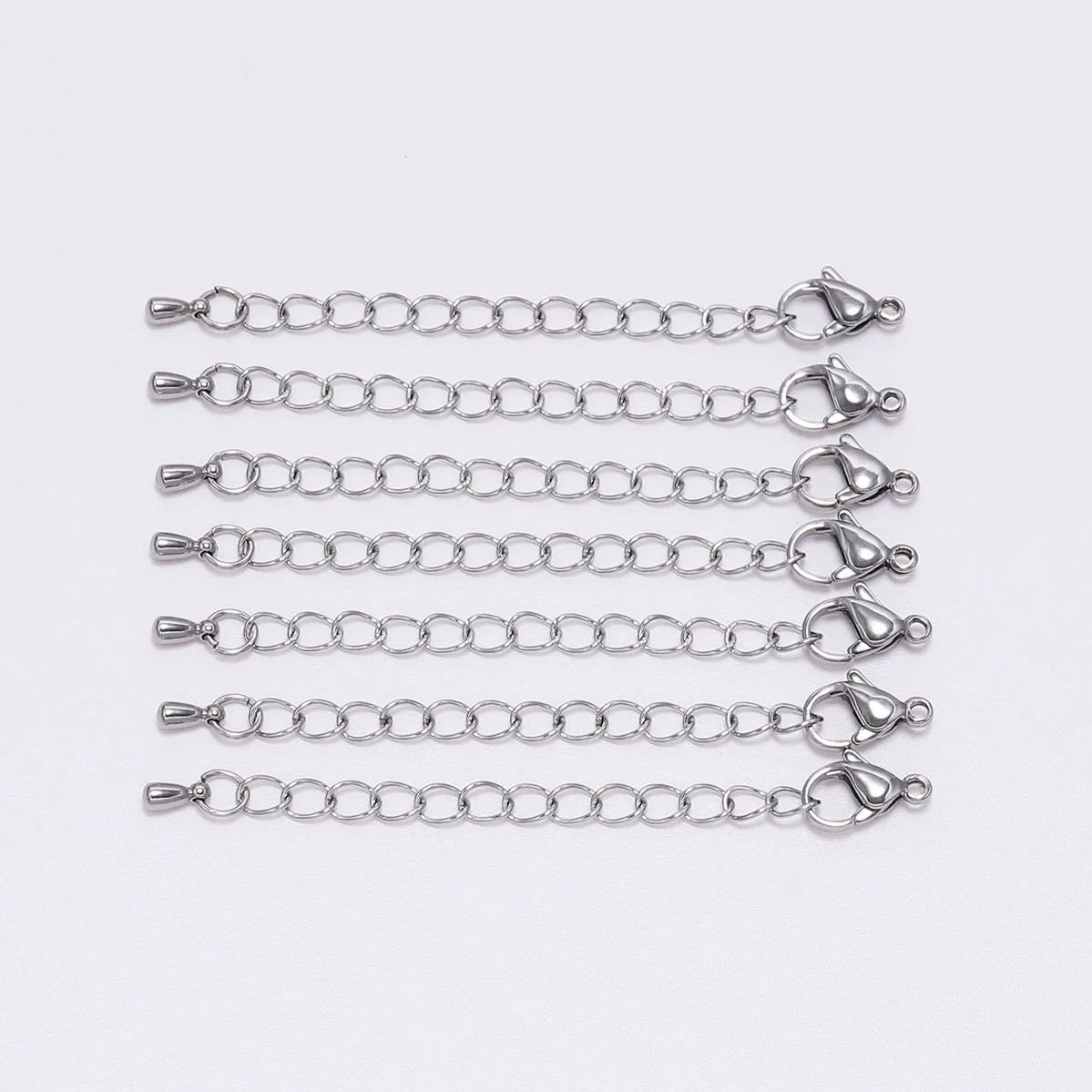 10Pcs Tail Chain Adjustment Chain Extension Chain Water Droplet Lobster Buckle DIY Jewelry Accessories Extension Chain Wholesale