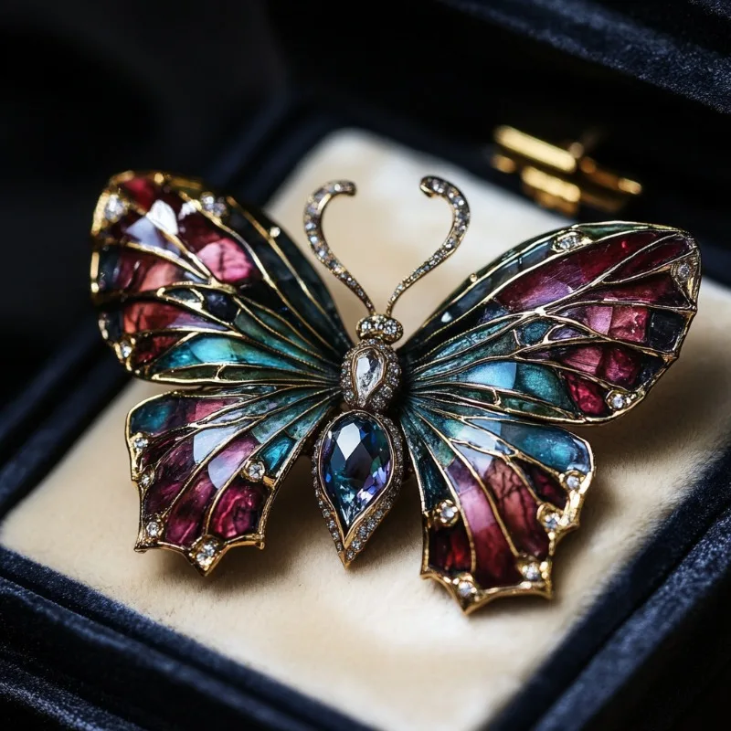 Elf butterfly brooch, light luxury high-end holiday insect gift pin jewelry corsage