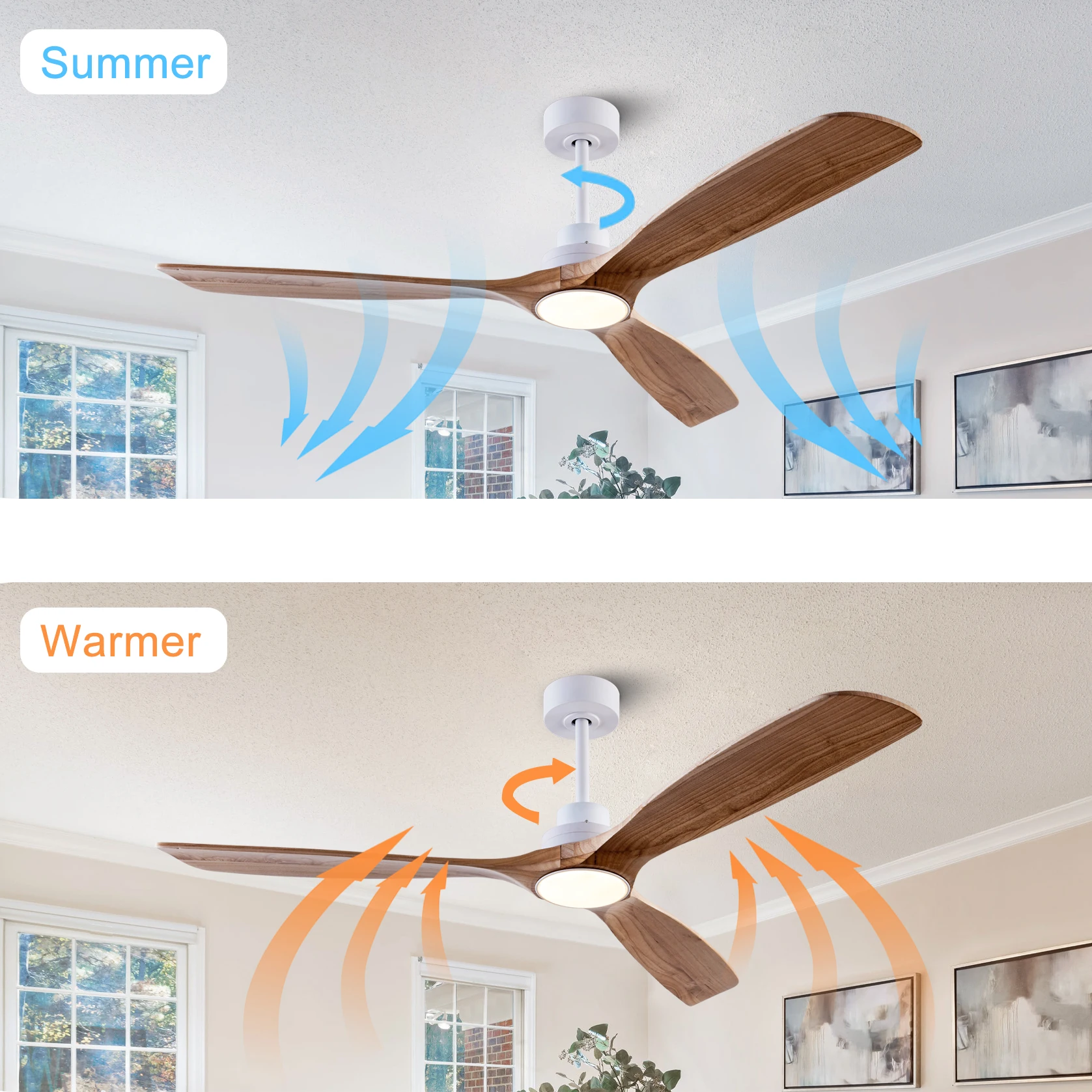 พัดลมเพดานไม้ธรรมชาติ ขนาด 42  - Ceiling Fan Dc Motor 52 Inch บทวิจารณ์และราคา