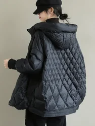 Parka casual de pato com capuz feminino, casaco grosso e quente, jaqueta de neve, outwear solto, 90% branco, outono, inverno, novo, 2022