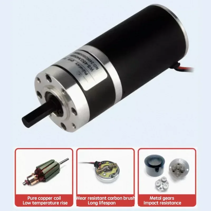 70KG 45mm 4568 DC planetary reduction motor forward and reverse adjustable speed motor 12V 24V 5-1600rpm for Coffee grinder