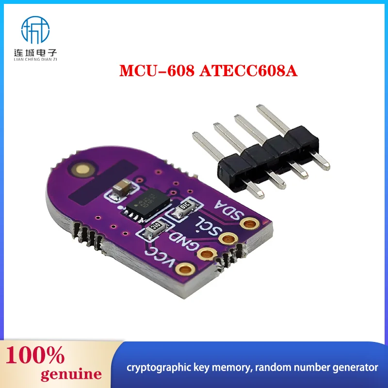 TECC608A Crypto Co-Processor  Secure Key Storage + RNG  Sign & Encrypt