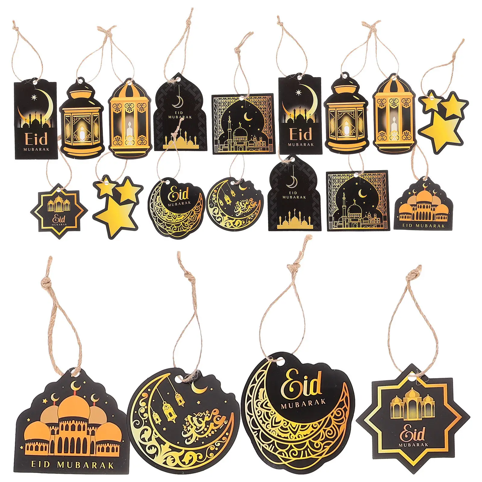 20pcs Eid Party Banner Decorations Hanging naments Eid Party Hanging nament Ramadan Themed Bunting Supplies Events