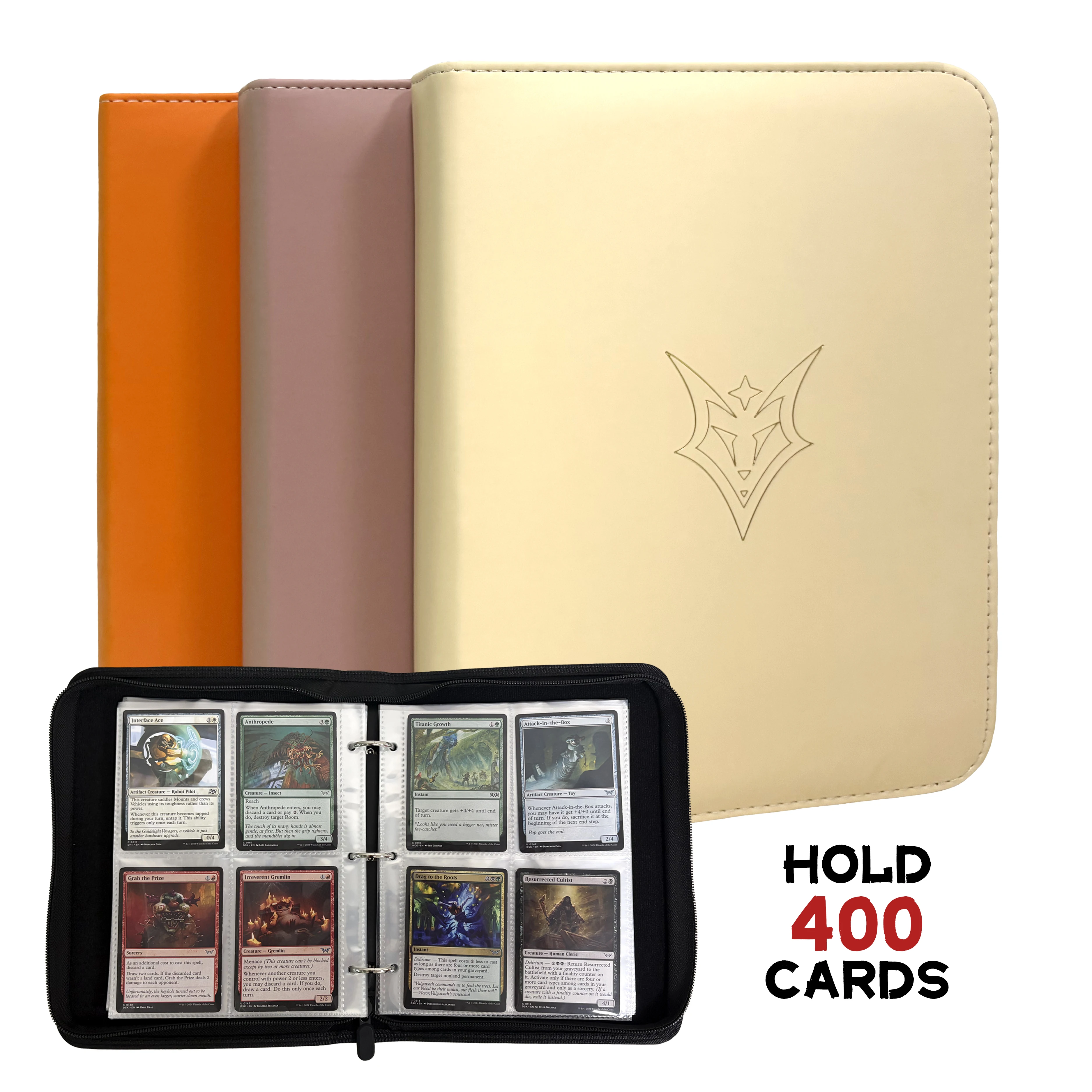 400 Pockets Trading Card Binder 4‑Pocket Card Album 50 Pages for Game Trading Cards Photo Collection Storage