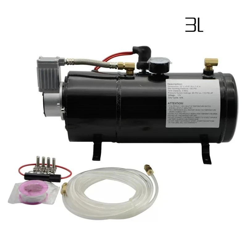 FOR Four-pipe Gas Horn Modified Car Air  12V 150psi 3L/6L Gas Tank Air Compressor Compressor