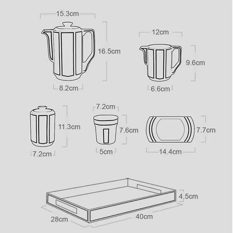 Imagem -06 - Conjunto de Chá Nórdico da Tarde para Casa Cerâmica High-end Conjunto de Café Britânico Criativo Copo Pote com Bandeja