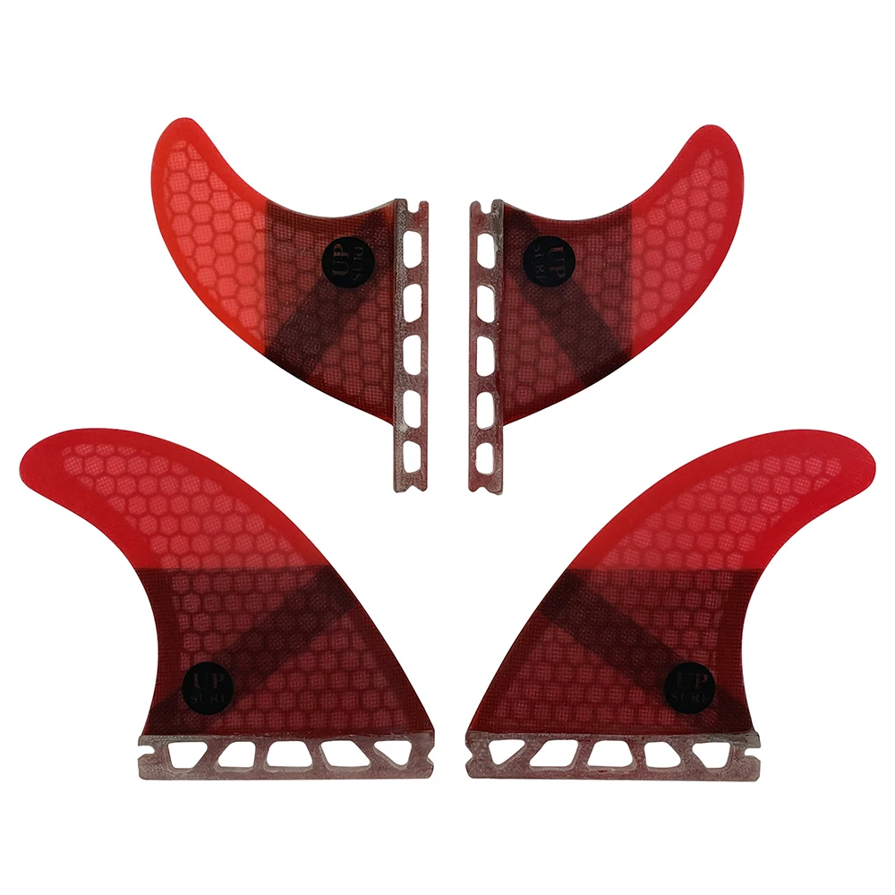 UPSURF Future Surfboard Fin M+GL Size Quad Fin Set Fiberglass Honeycomb Fins Single Tabs Quilhas Fin for Surfing