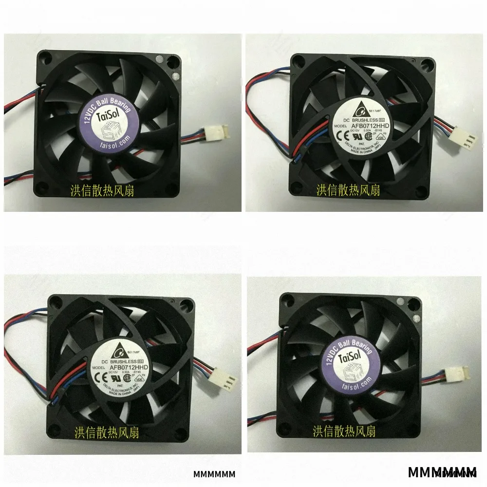 TT  Original Delta AFB0712HHD DC12V 0.30A 7020 7cm 70*20MM fan 3pin