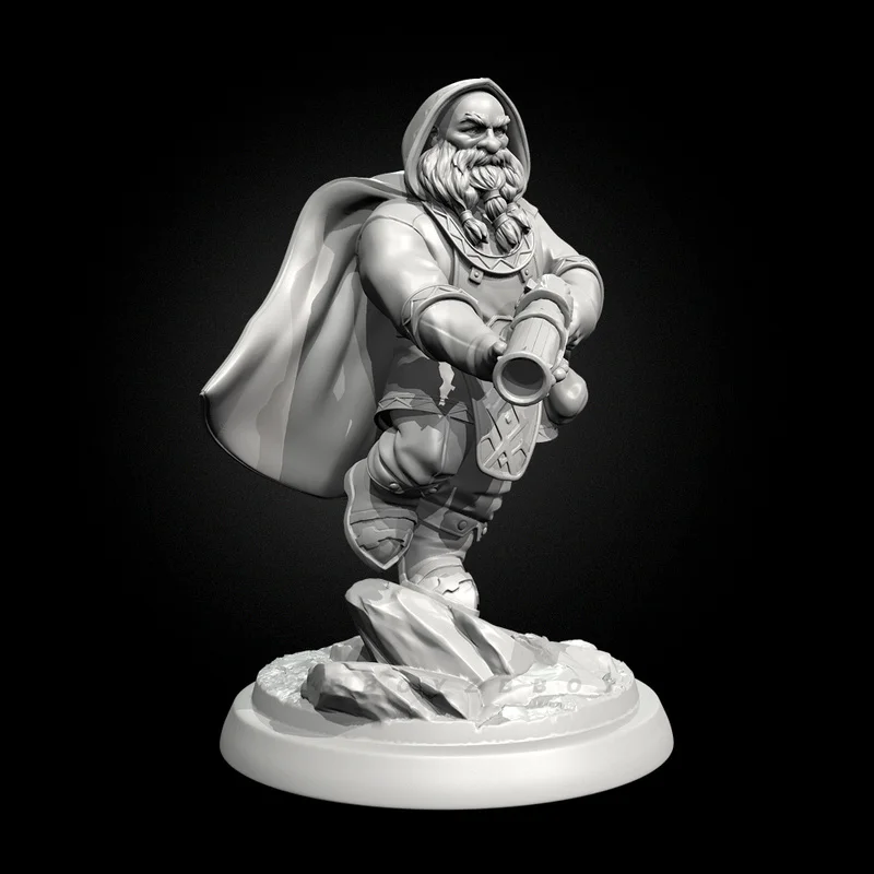Figurine modèle en résine, 25mm 38mm 50mm, artillerie naine, Gunner Gk, Micro Miniature, modèle blanc imprimé en 3d, jouet non assemblé et non peint