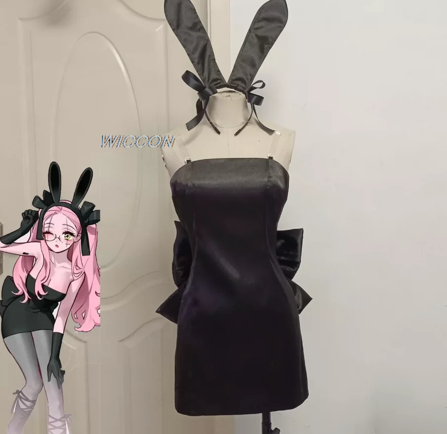 AStage 3Anniversary café Activity Anime Costume Mizi Cosplay Rabbit Bunny Mini Dress Wig Lolita Jumpsuit Halloween view 4