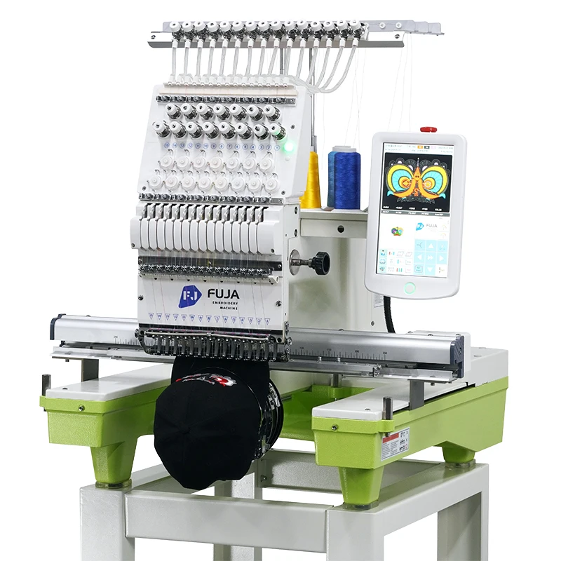 Multi logotipo automático China sombrero ordenador de un solo cabezal 12 15 agujas máquina de bordar Bordadora máquina computarizada Industrial