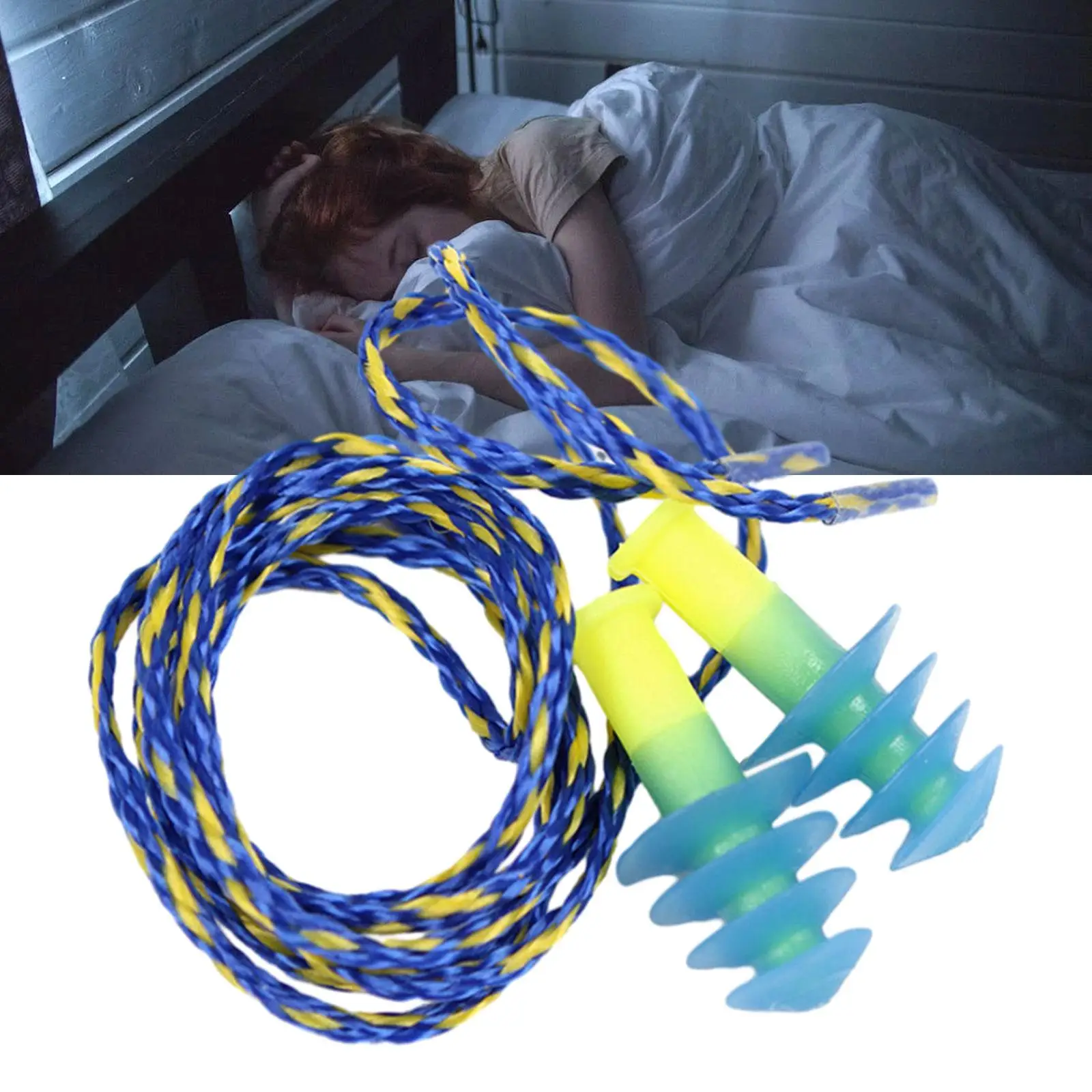 Силиконовые затычки для ушей многоразовые с веревкой шнур удобное шумоподавление мягкие для сна работа в кабинете шумные места громкий шум