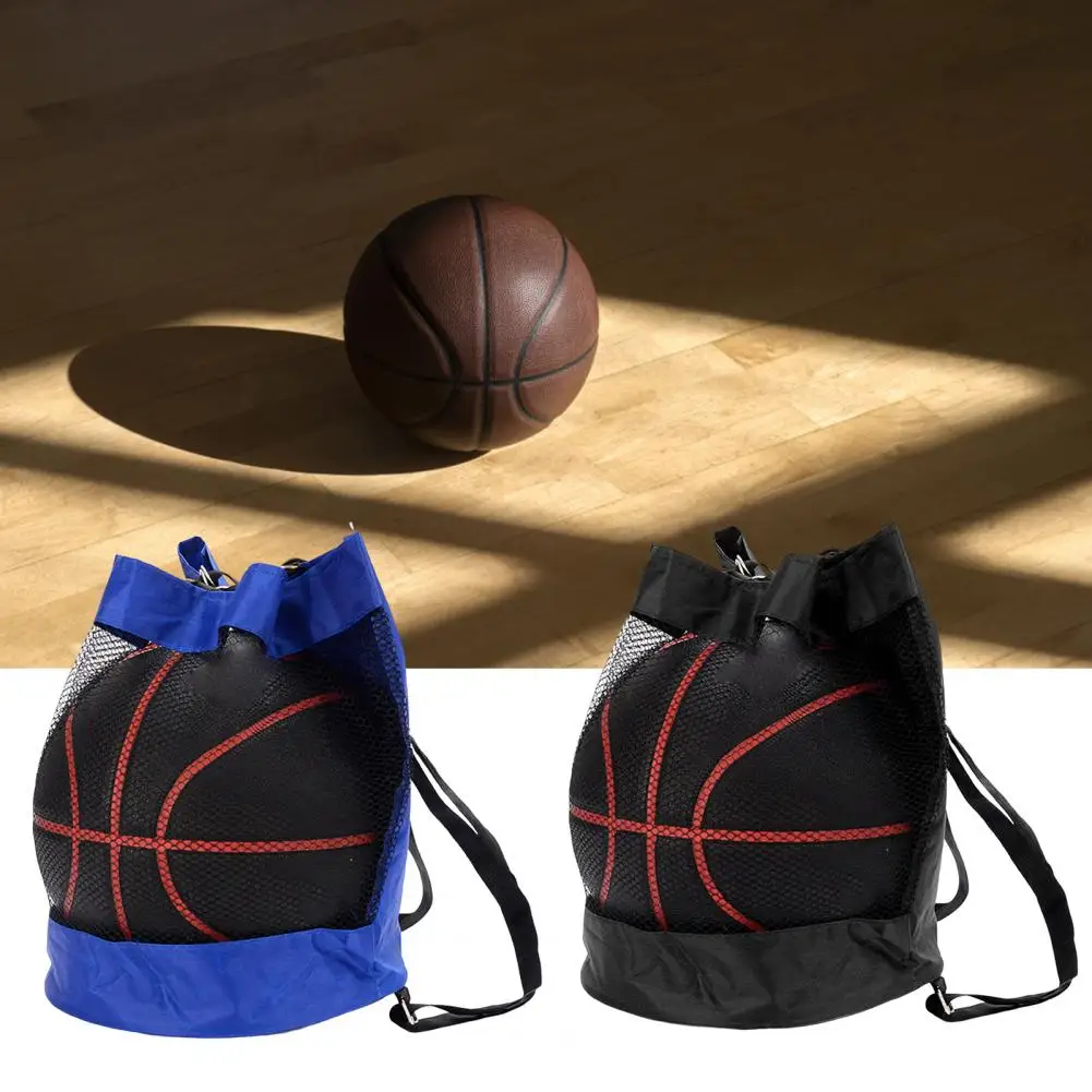 Basketball Backpack Half Net Drawstring Mouth Storage Ball Portable Adjustable Straps Backpack for Sports