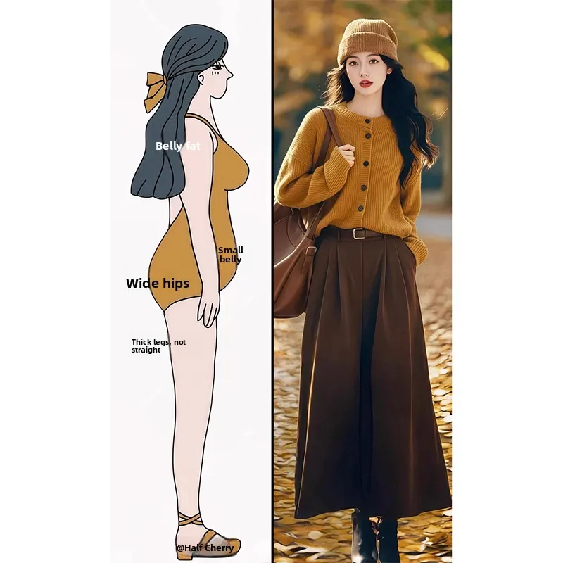 

plus Size Knitwear Skirt Set Autumn Winter Fashion Ensemble for plus Size Women Long Sleeve round Neck American Style Set