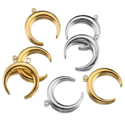5pcs Stainless Steel Charms Gold Plated 20mm Crescent Moon Pendant for Jewelry Making DIY Necklace Bracelet Accessories Supplies