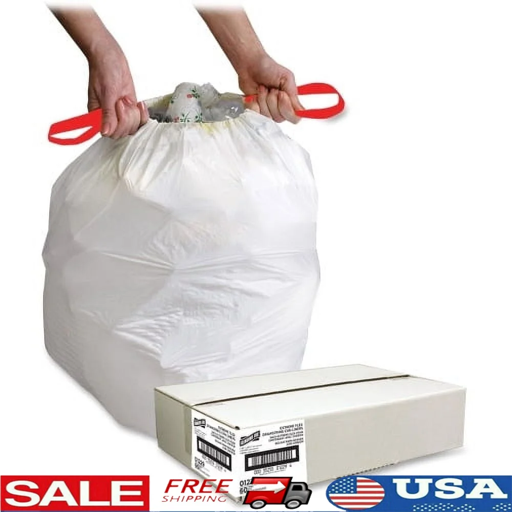 

Сверхмощные вкладыши для мусора на шнурке, 13 галлонов, устойчивые к проколам гибкие мешки для банок, коммерческое использование, толщина 0,90 мил