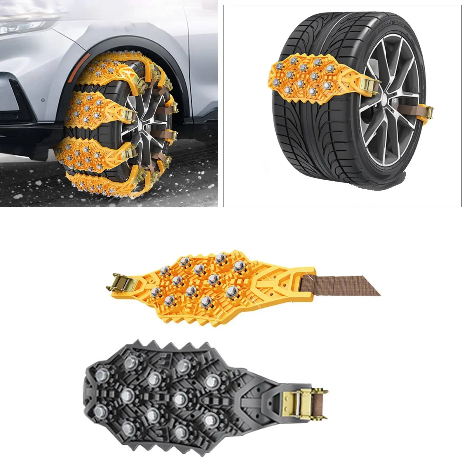 15.75x4.33' Car Snow Chain Anti Skid Chain Wheel Chain Outdoor Emergency Chain Tire for sedan vehicle SUV Truck Safe Driving