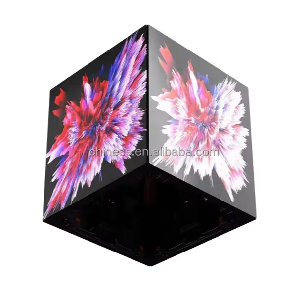 

Custom P2.5 Indoor/Outdoor Magic Cube Screen 4-Sided Full Color LED Display With APP Wifi Control Creative Cube Led Screen