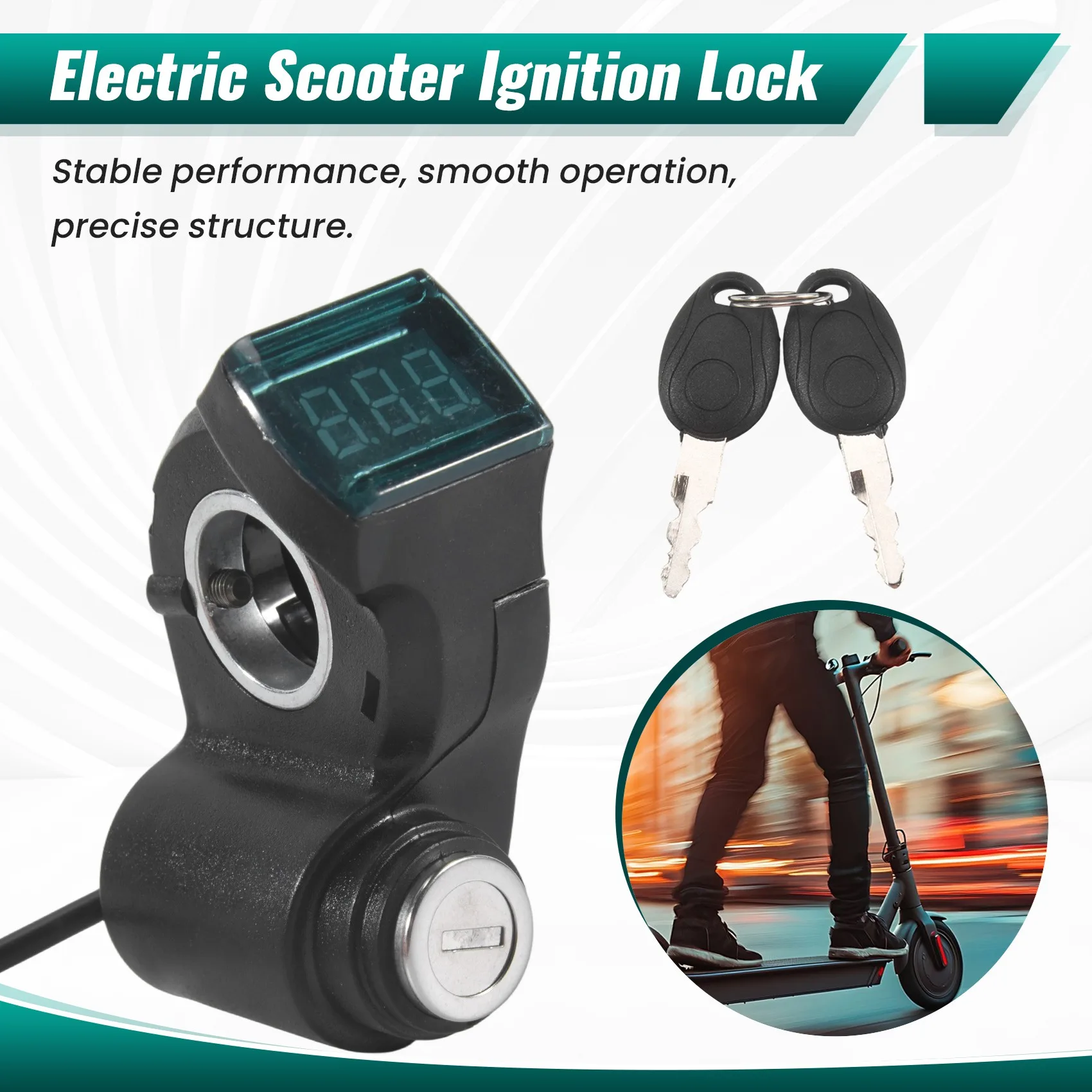 

Замок зажигания A65P-E-Bike с ключом, дроссельной заслонкой, вольтметром и цифровым дисплеем напряжения, 3-контактный, универсальный для KUGOO M4, Xiaomi M365