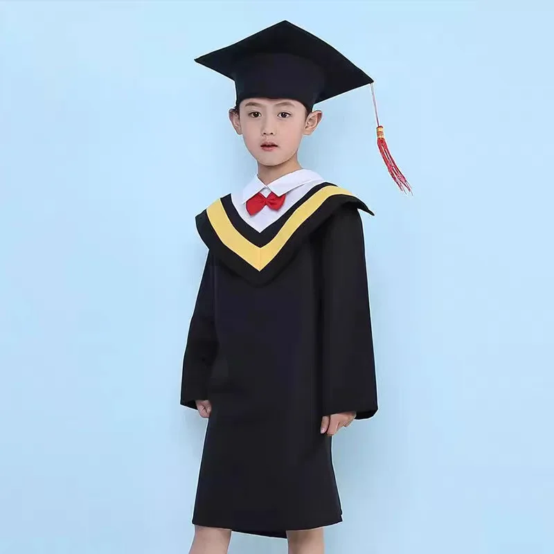 Children Preschool Primary School Graduation Gown For Kids Boys Girls Role Play Bachelor Costume Dress Up Outfits