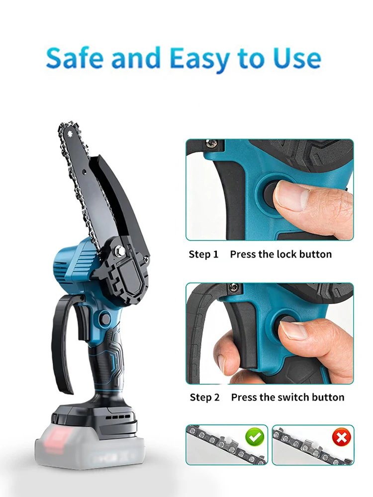 3 em 1 ferramenta elétrica de jardim sem escova 6 Polegada serra de poste e kit combinado de tesouras de poda de 3cm para makita 21v bateria (sem bateria)