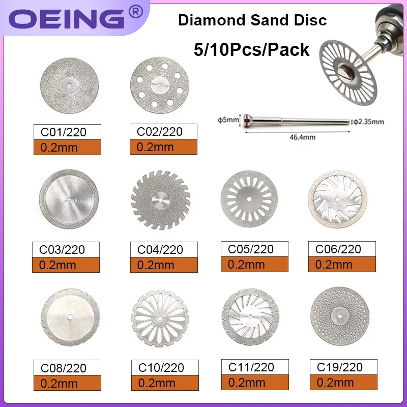 5/10Pcs Dental Polishing Diamond Disc Ultrathin Double Sided Sand Cutting Disc Dentist Separating Teeth Polisher Dental Tools