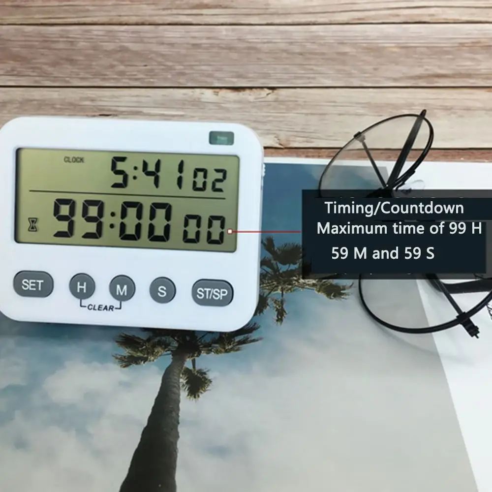 Timer silenzioso LCD doppio schermo vibrazione conto alla rovescia cottura Timer cottura