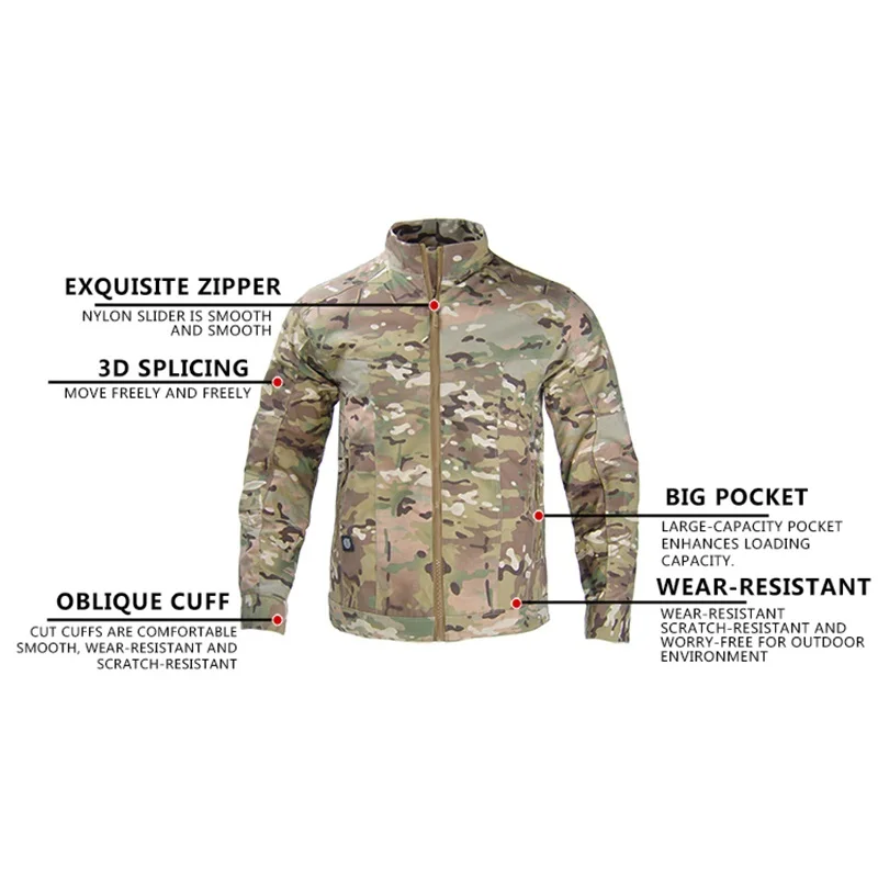 Chaqueta táctica impermeable hombre – Transpirable primavera otoño