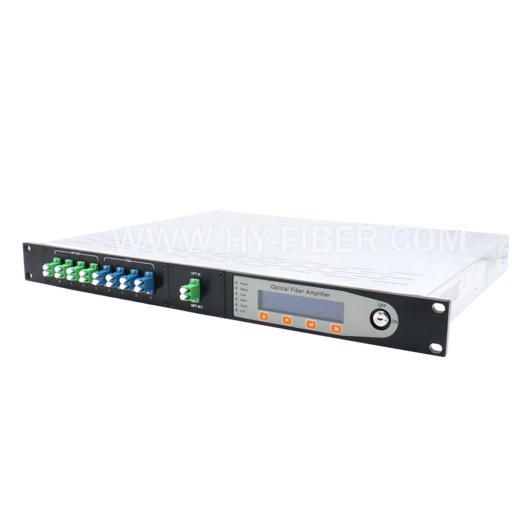 

8 Port EDFA Brand Pump JDSU Laser CATV Optical Amplifier with Switch, 2 Input, Dual Power Supply, 1550nm, 8x24dBm, WDM LC, GPON