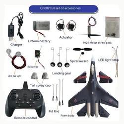 Qf009 Czterokanałowy zdalnie sterowany samolot Su35 Pusty korpus Serwo Led Światła Śmigło Silnik Akcesoria Montaż Samolot