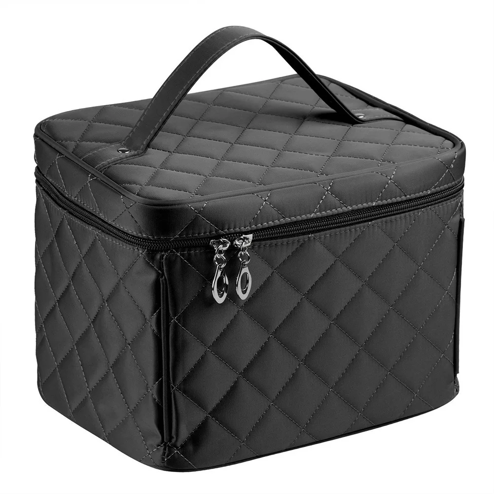 

1pc Bag Large Capacity Lightweight Travel Makeup Pouch Durable Portable Storage Organizer Scratch Resistant Handle