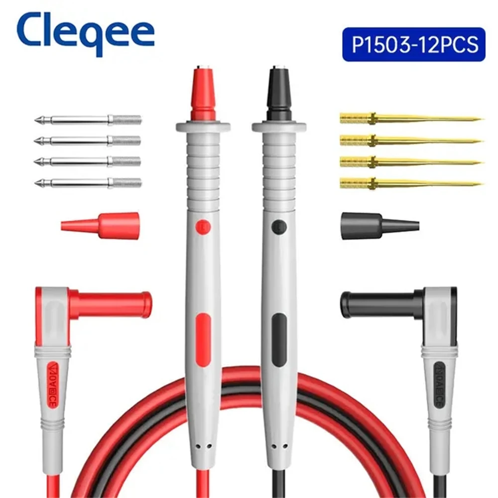 Imagem -02 - Cleqee-multímetro Digital Agulhas Substituíveis Test Leads Kits Fios para Fio Dicas