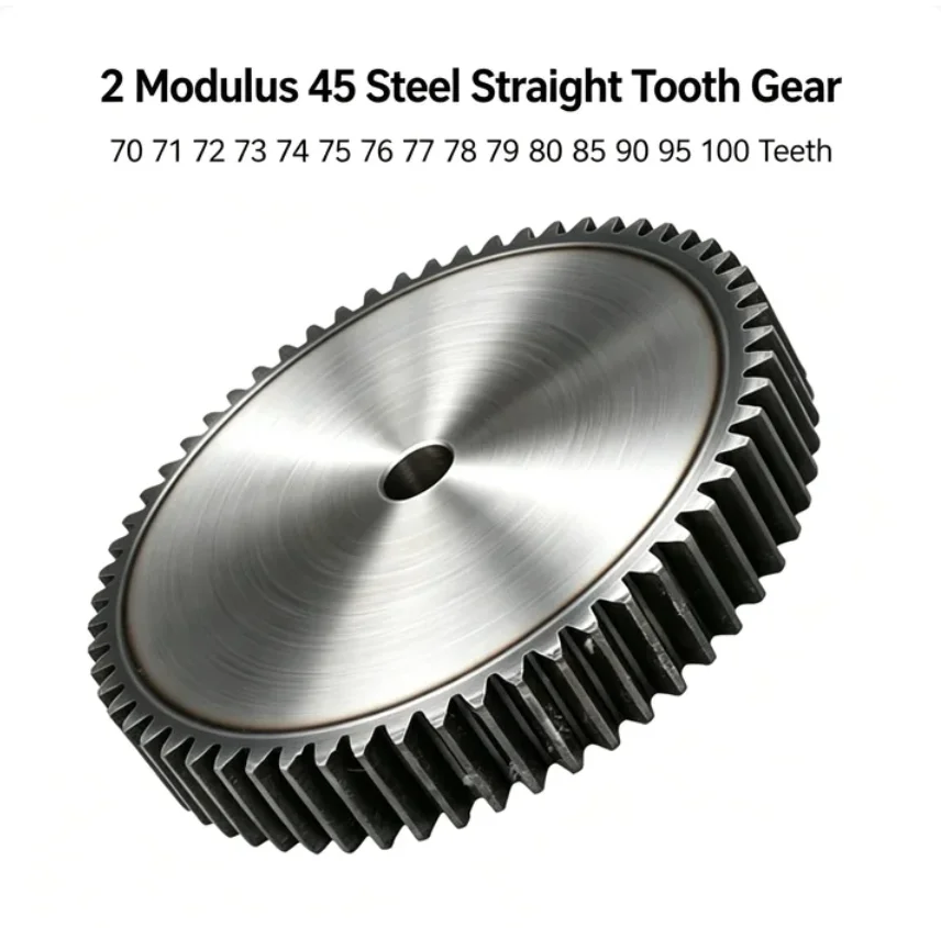 

2 Mod 45 Steel Precision Spur Gear 70/71/72/73/74/75/80/85/90/95/100T 20mm Thick Industrial Drive Cylinder Gear For Machinery